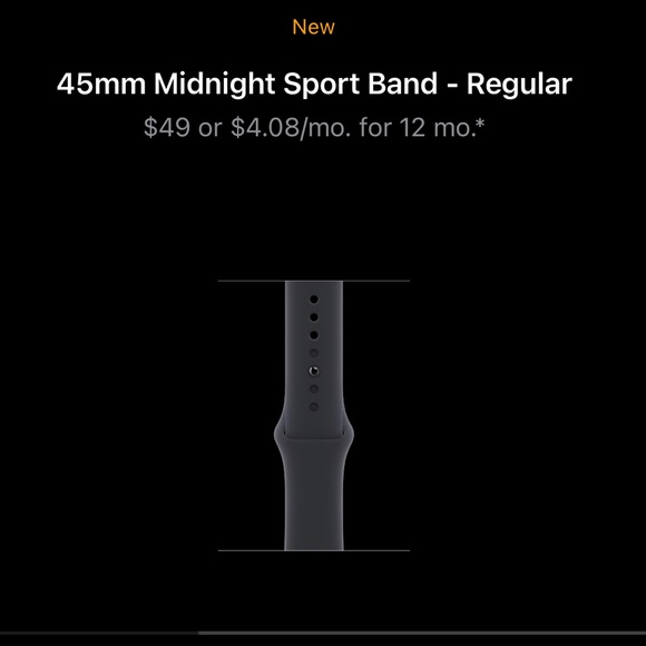 NIB 45mm Apple Watch Midnight Sport Band - Picture 6 of 6